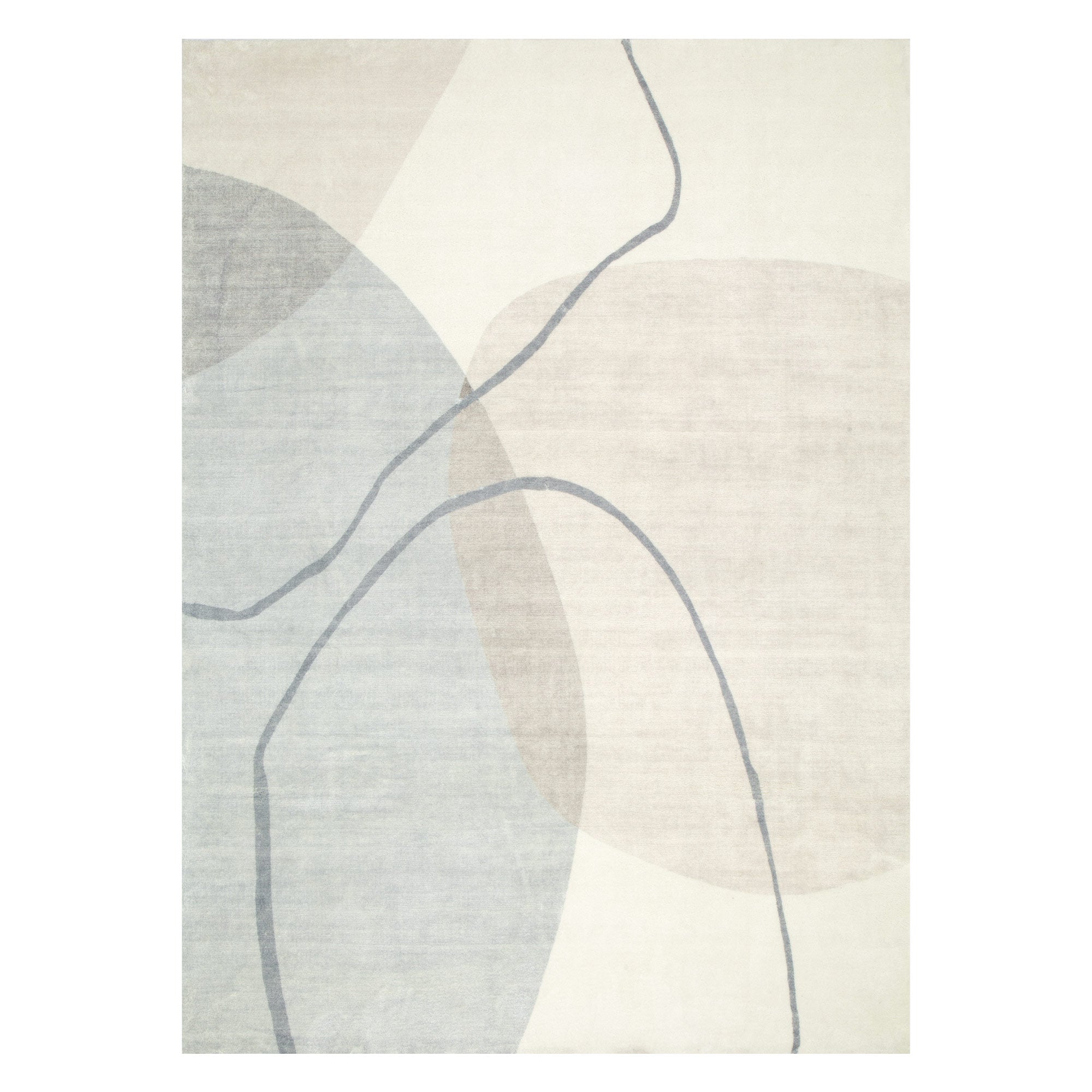 Cloud Watercolour Cream Blue Washable Rug Washable Rug