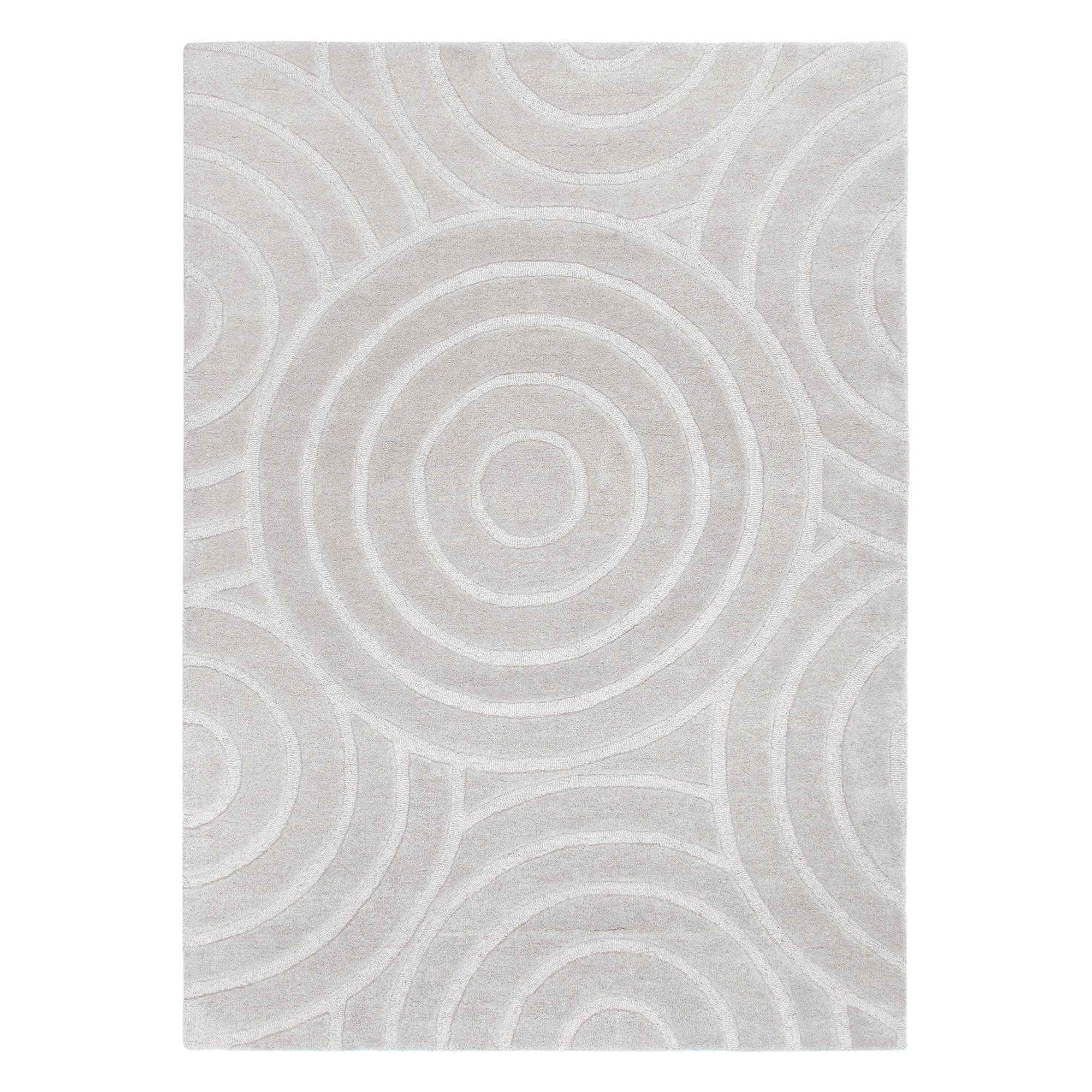 Les Nomades Ellipse Light Grey Wool Rug