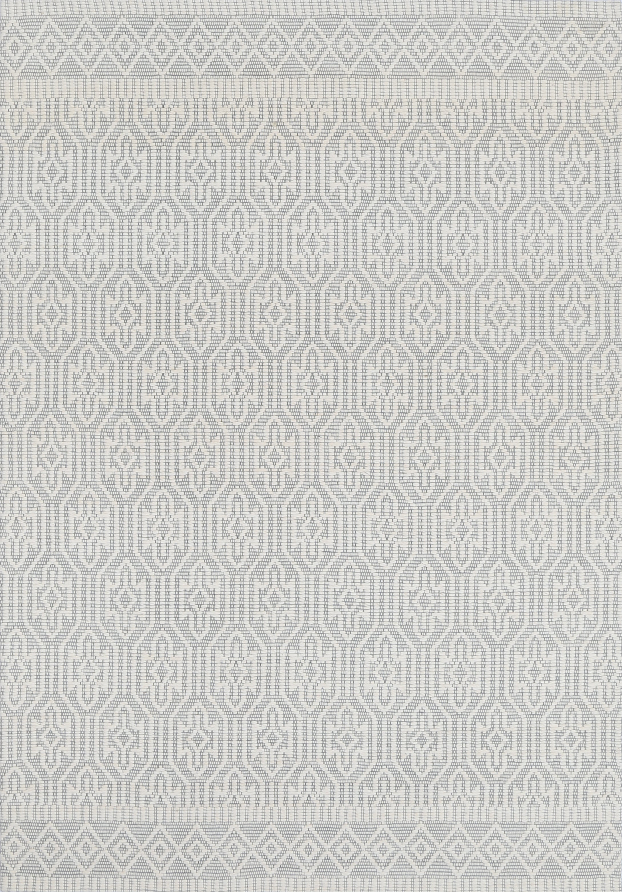 Copacabana Geometric Light Grey Wool Rug