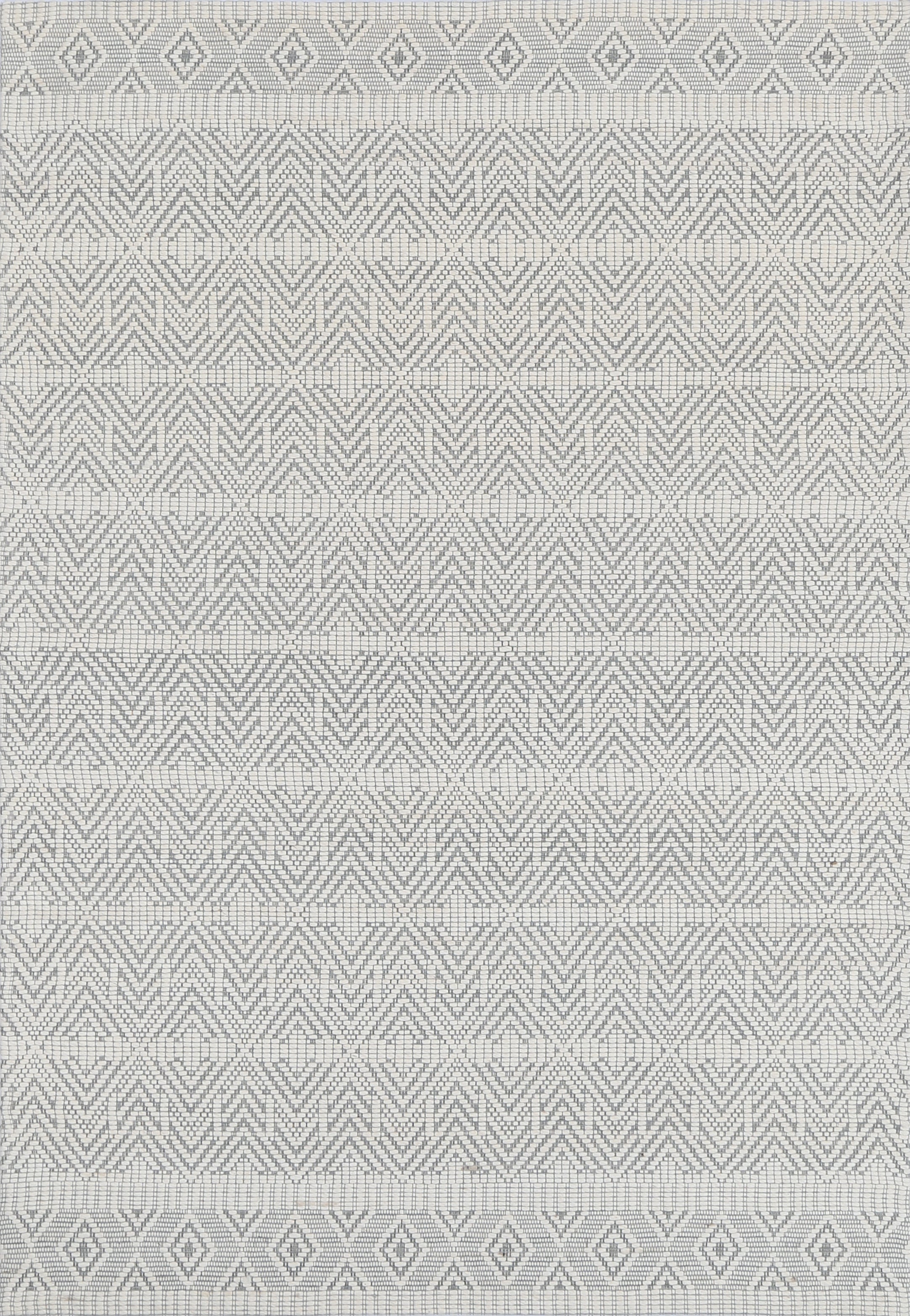 Copacabana Chevron Light Grey Wool Rug