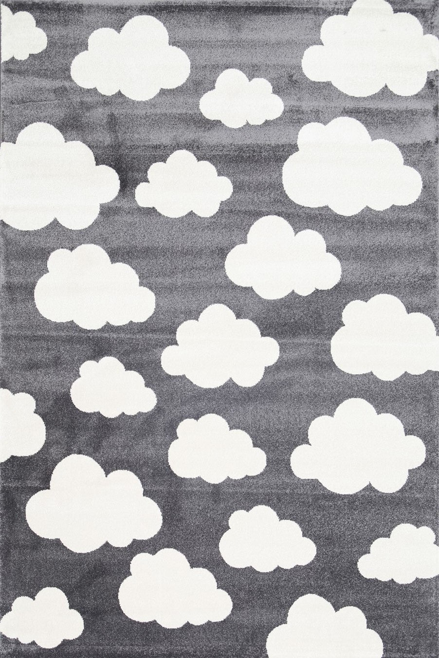 Piccolo  Dark Grey and White Cloud Kids Rug