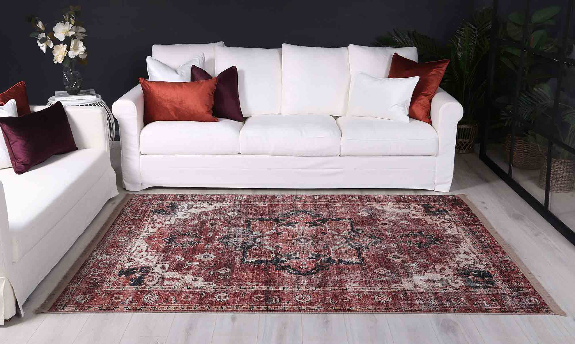 Crowne Waterproof Red Oriental Rug