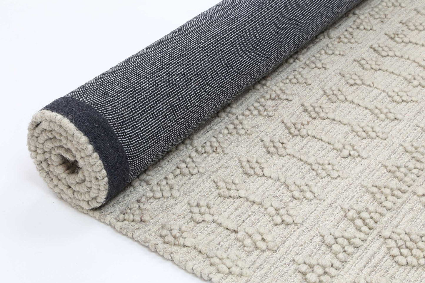 Kaiden Tribal Natural Beige Wool Rug