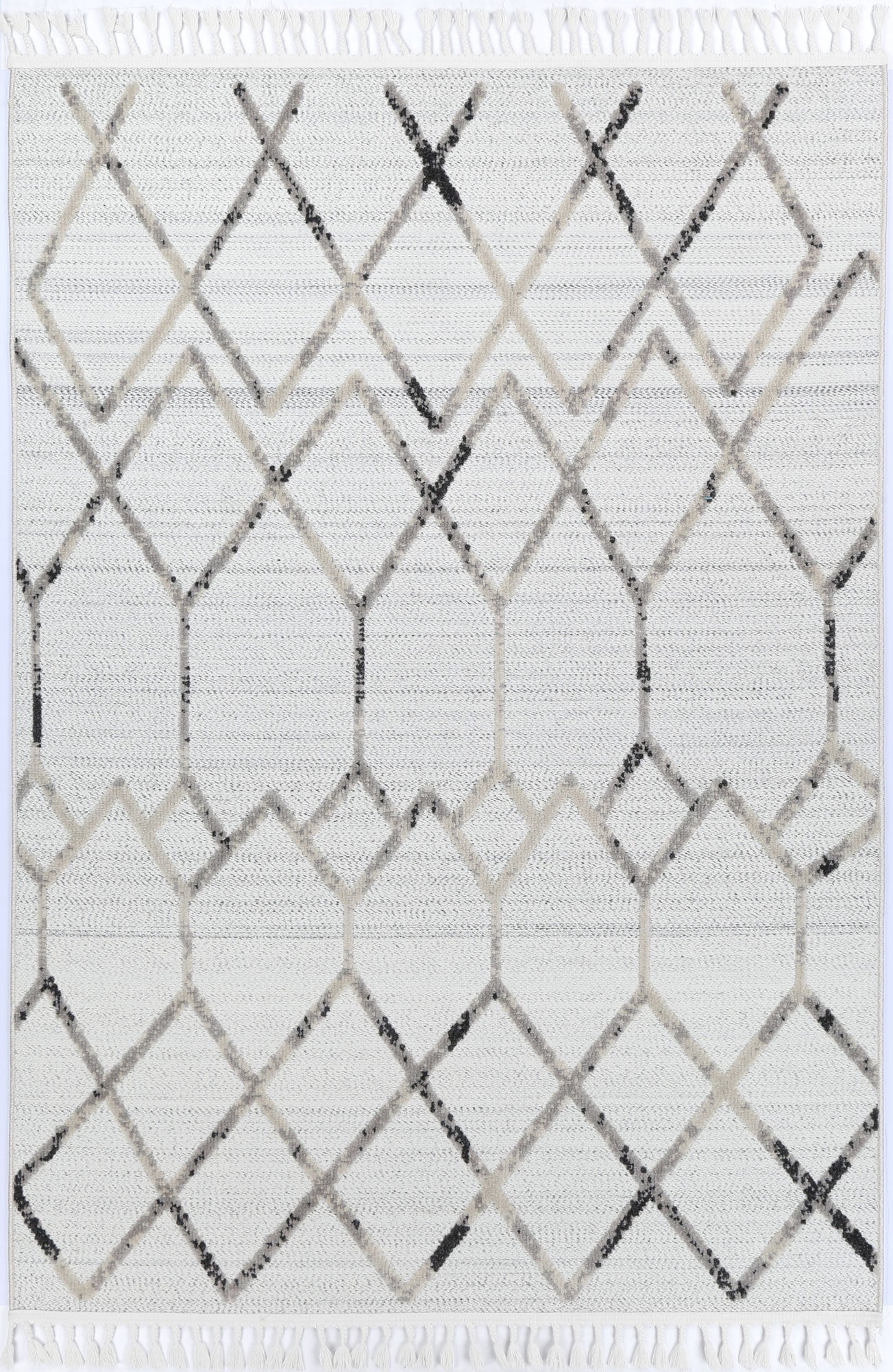 Nefeli Cream Grey Diamond Rug