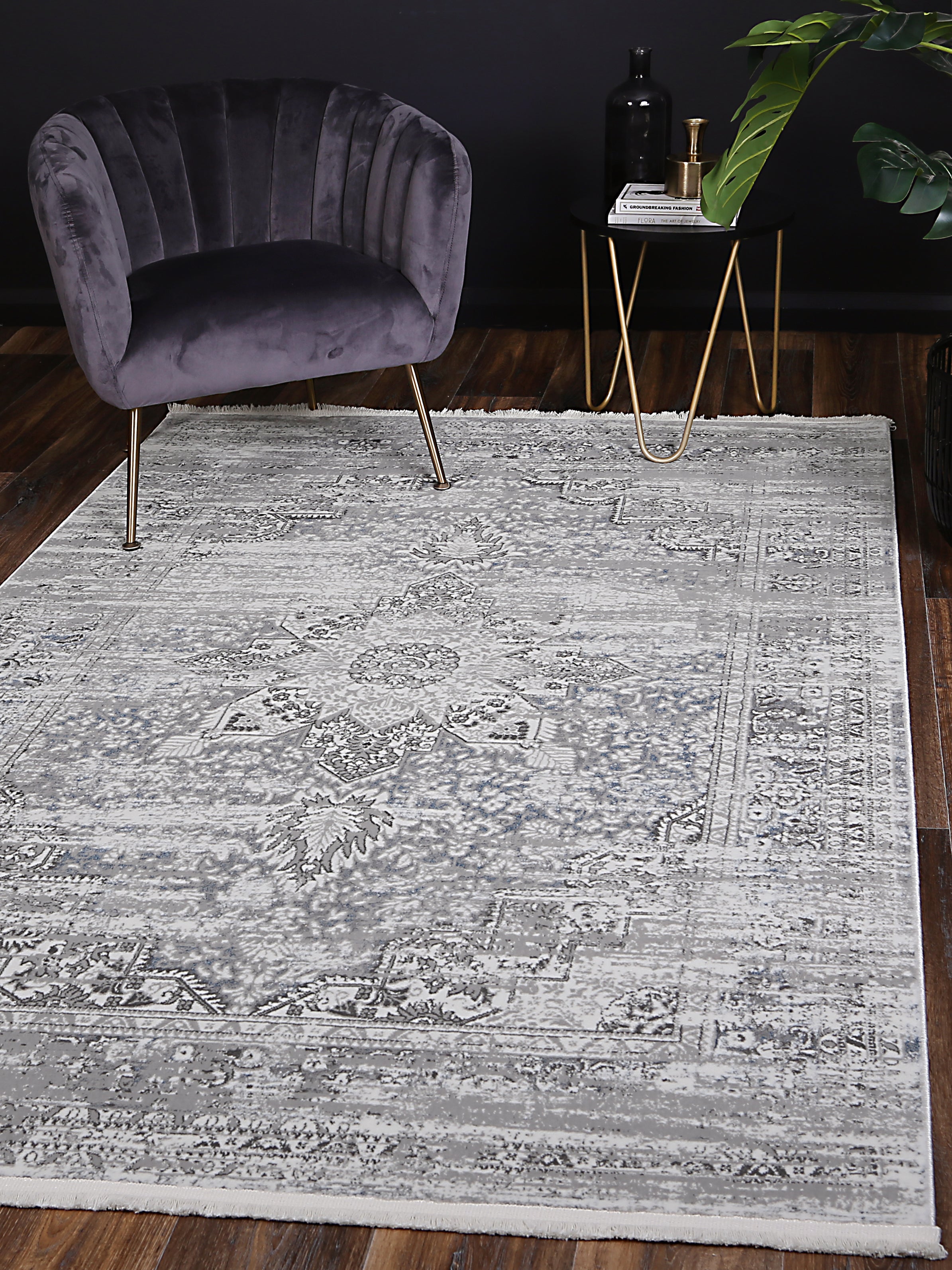 Bohemian Paradise Grey Blue Rug