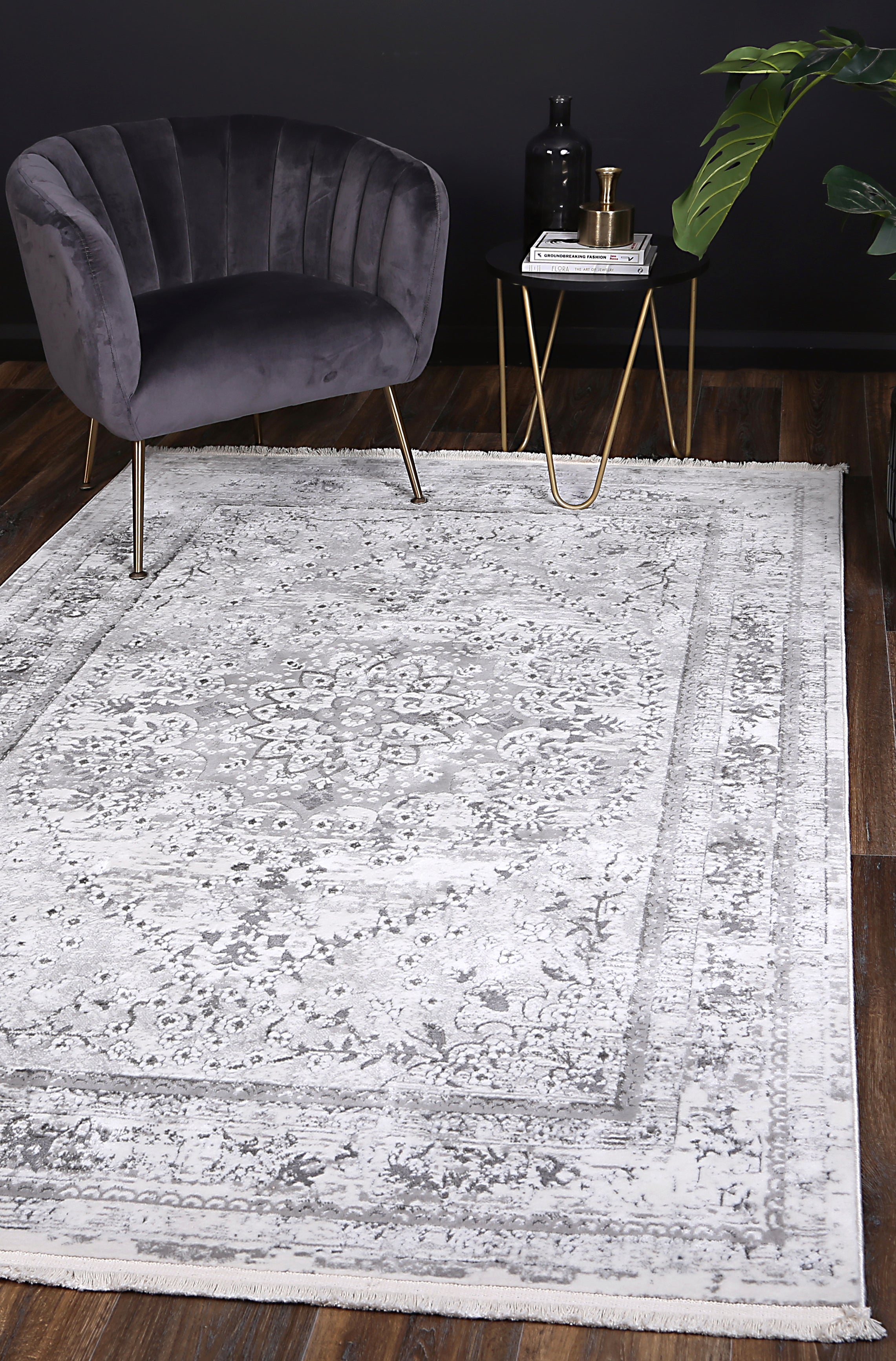 Bohemian Paradise Medalion Grey Rug