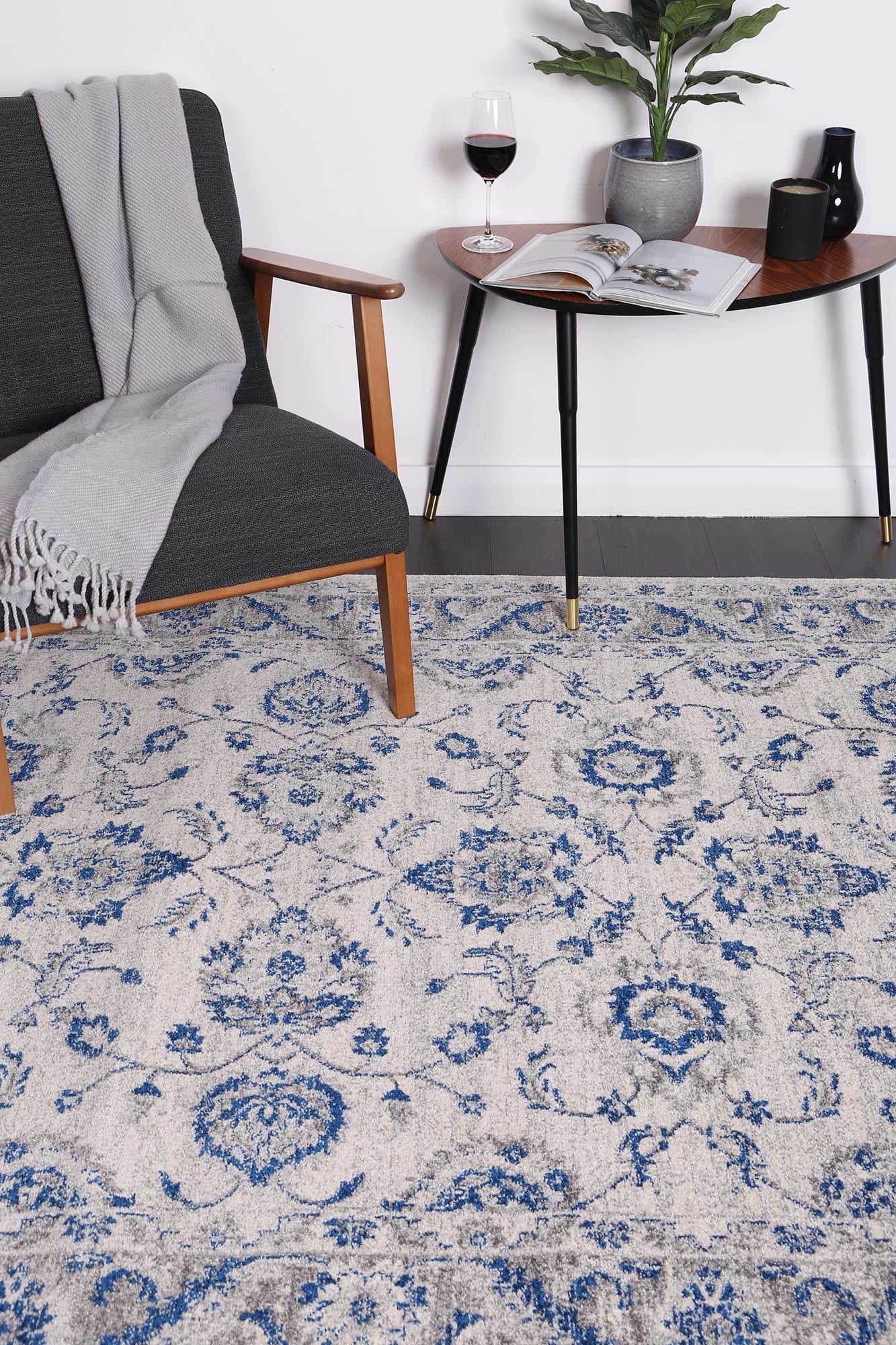 Delicate Cassandra Blue & Ivory Rug