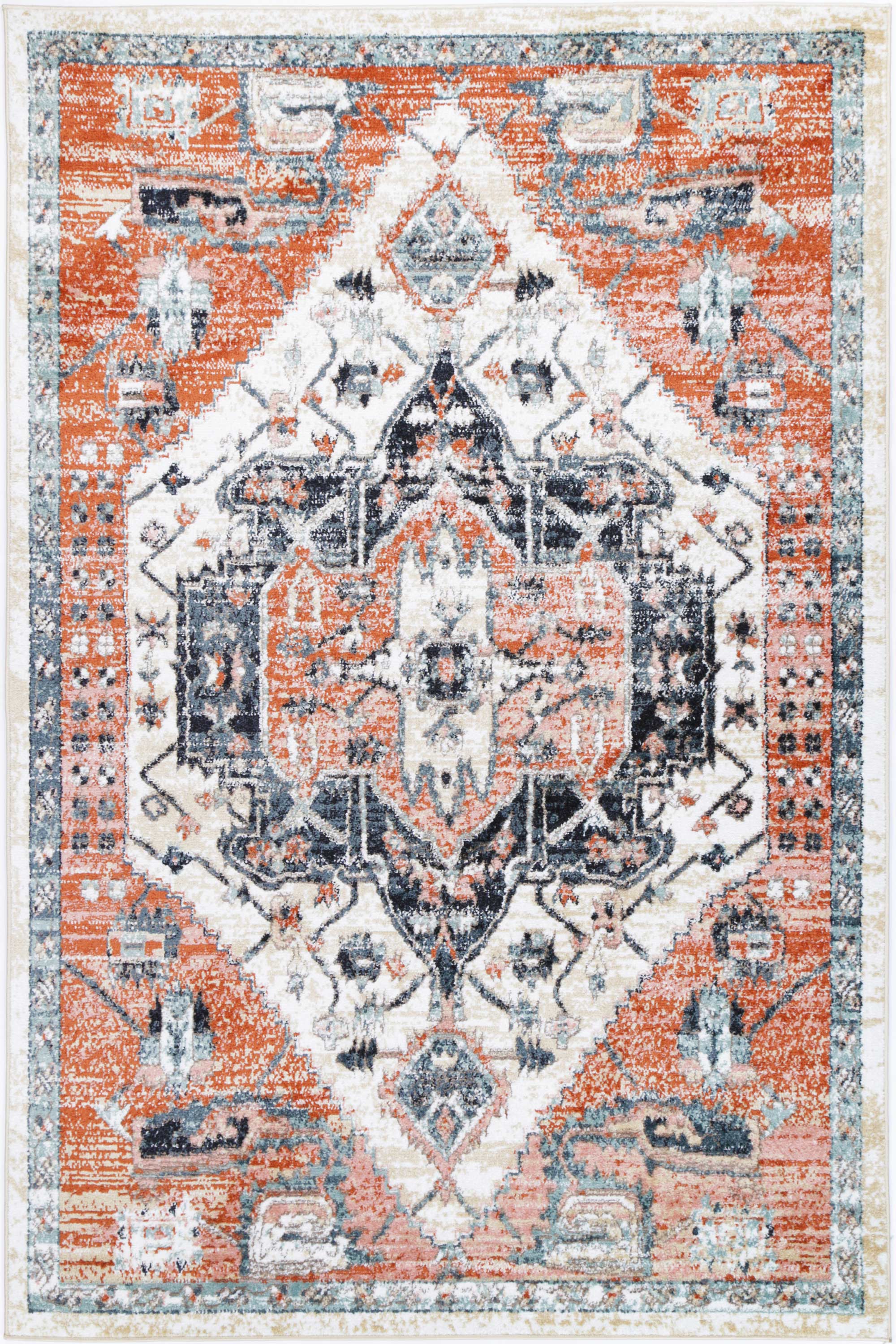 Anatolia Traditional Terracotta White Rug