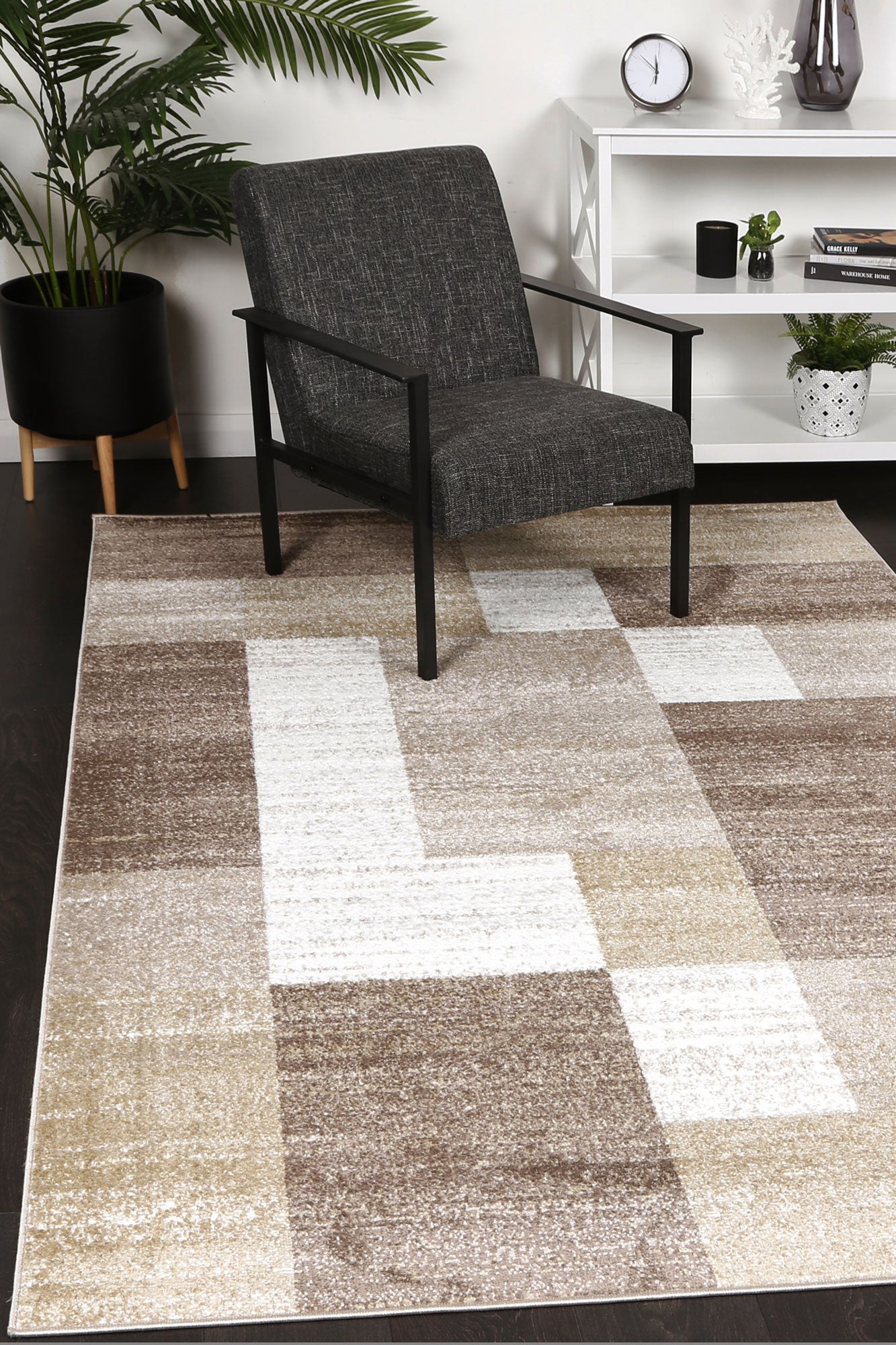 Windjana Abstract Geometric Beige Rug