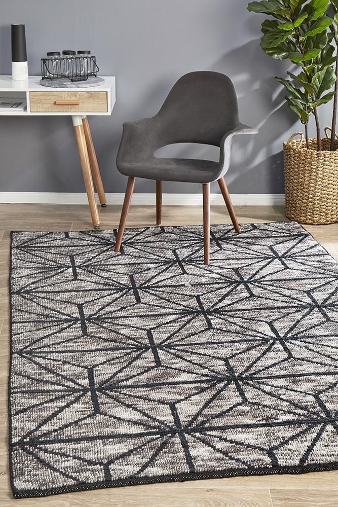 Miller Rhythm Motif Charcoal Rug