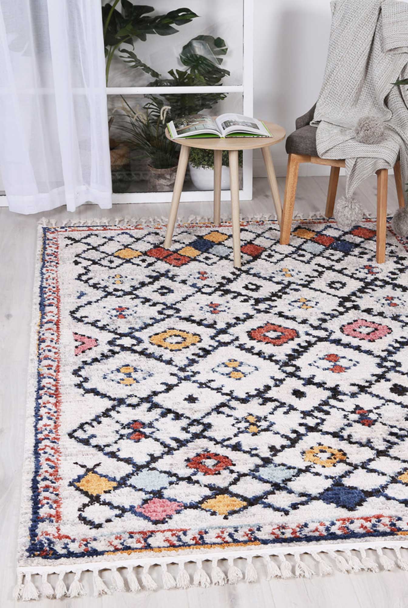 Boho Moroccan Ifran Blue Rug