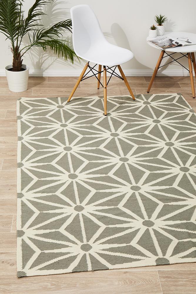 Nomad Pure Wool Flatweave 29 Grey Rug